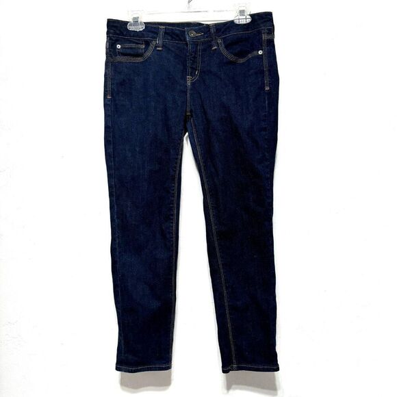 JCP Jeans Skinny Ankle Denim Dark Blue Wash Mid Rise Womens sz 30 / 10P - Picture 1 of 7
